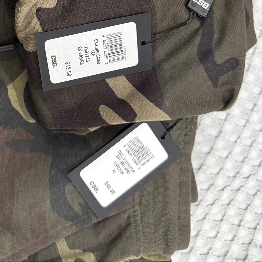 CSG Camouflage T-Shirt (2XL) and Shorts (XL)